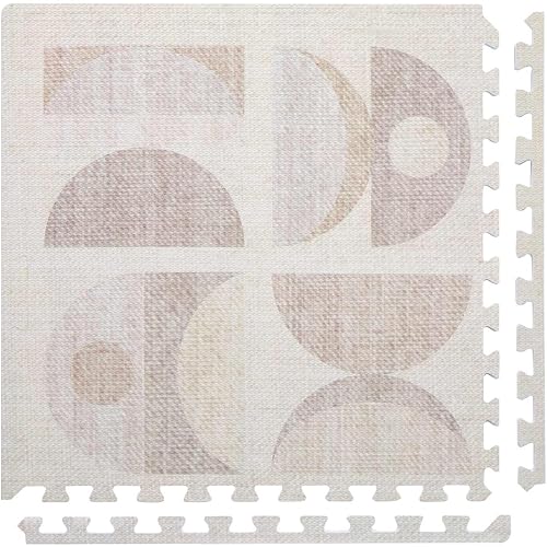 House of Noa Play Mat – 4x8 Sandstone Luna – Set of 8 Tiles – EVA Foam Play Mat for Floor, Soft Interlocking Mats for Hard Floors