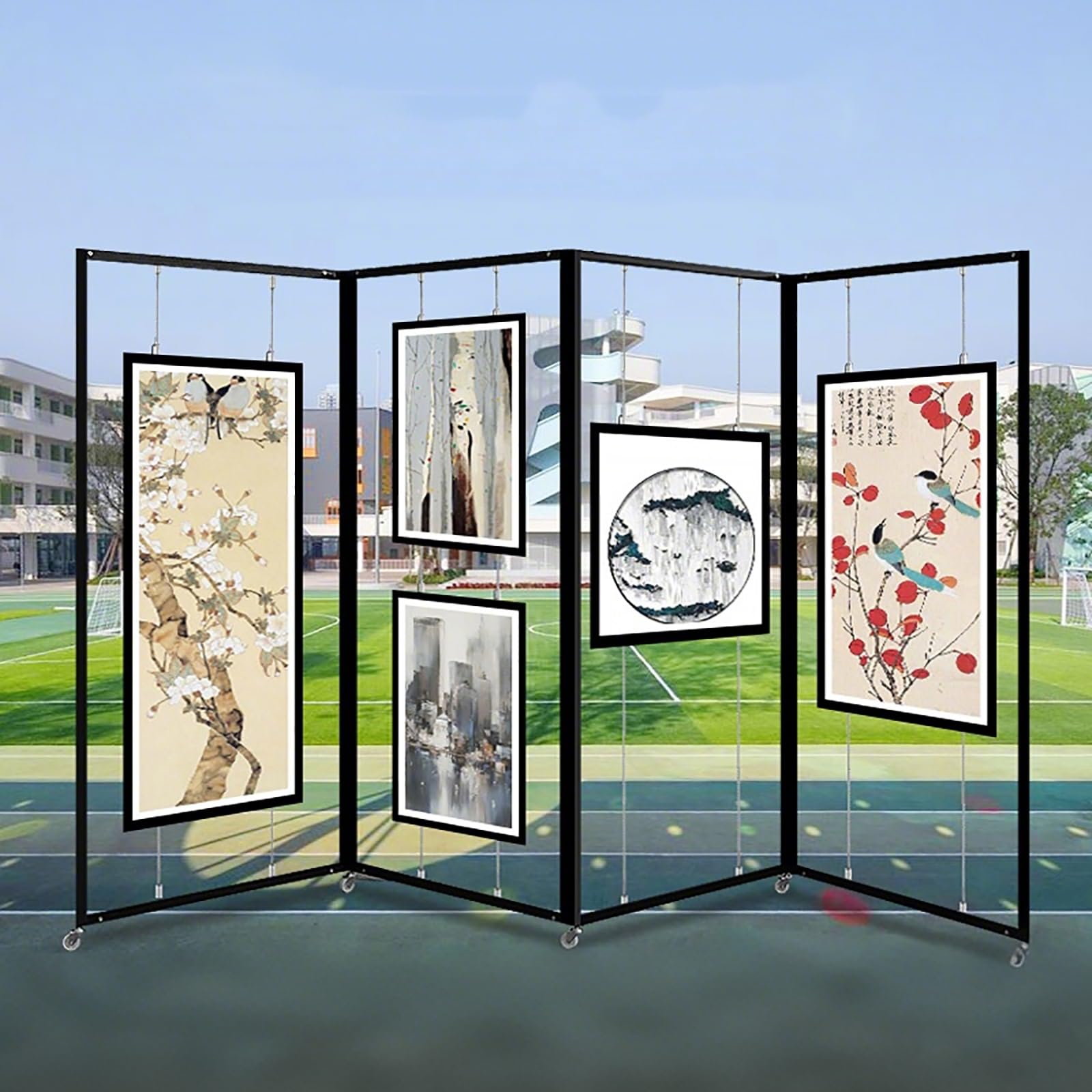 Soporte de exhibición portátil con ruedas de 100 x 220 cm, multifuncional, soporte para carteles, tablero de información, perfecto para eventos y presentaciones