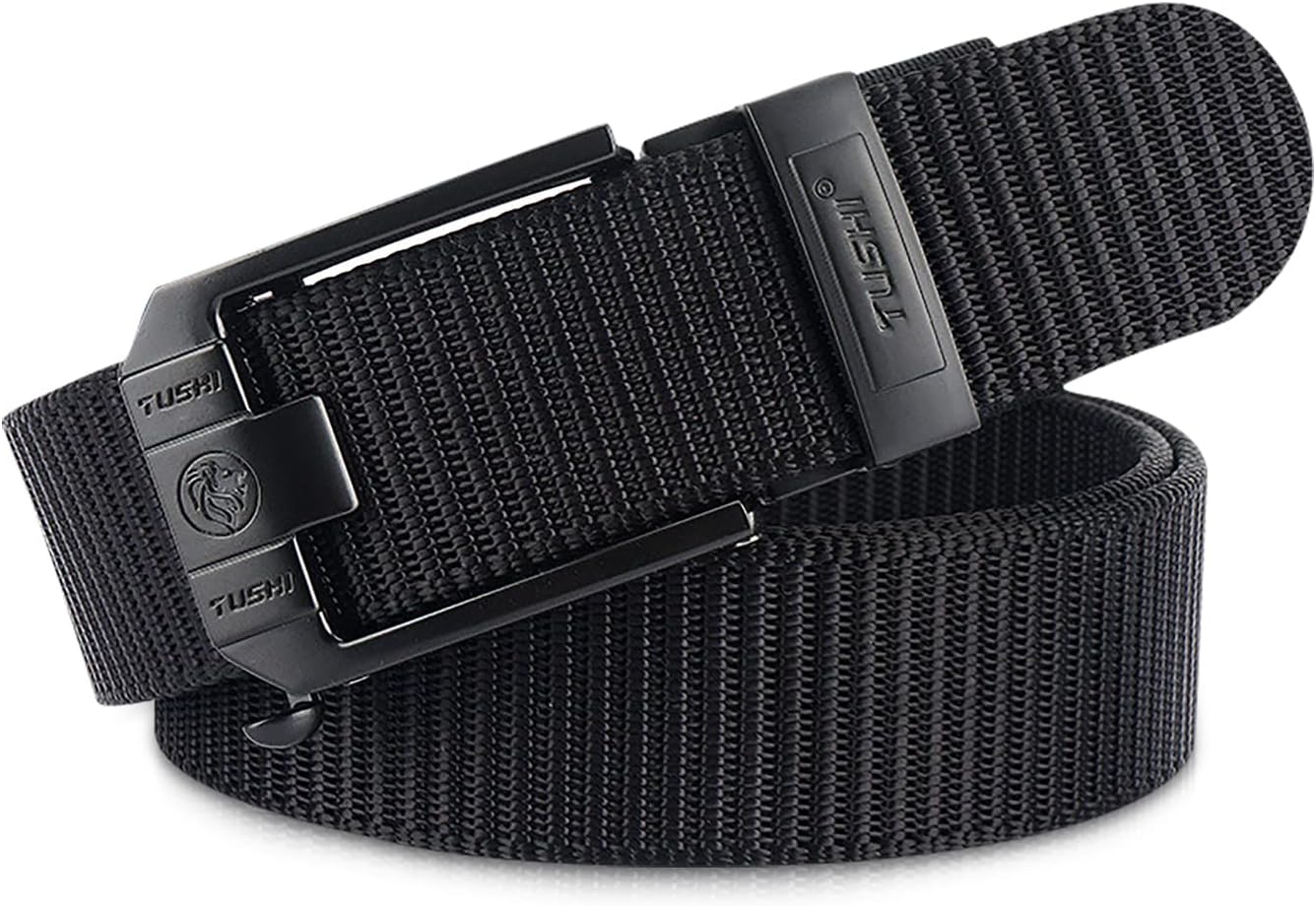LumiSyne Ratchet Belt Men Nylon Web Belts Automatic Slide Buckle