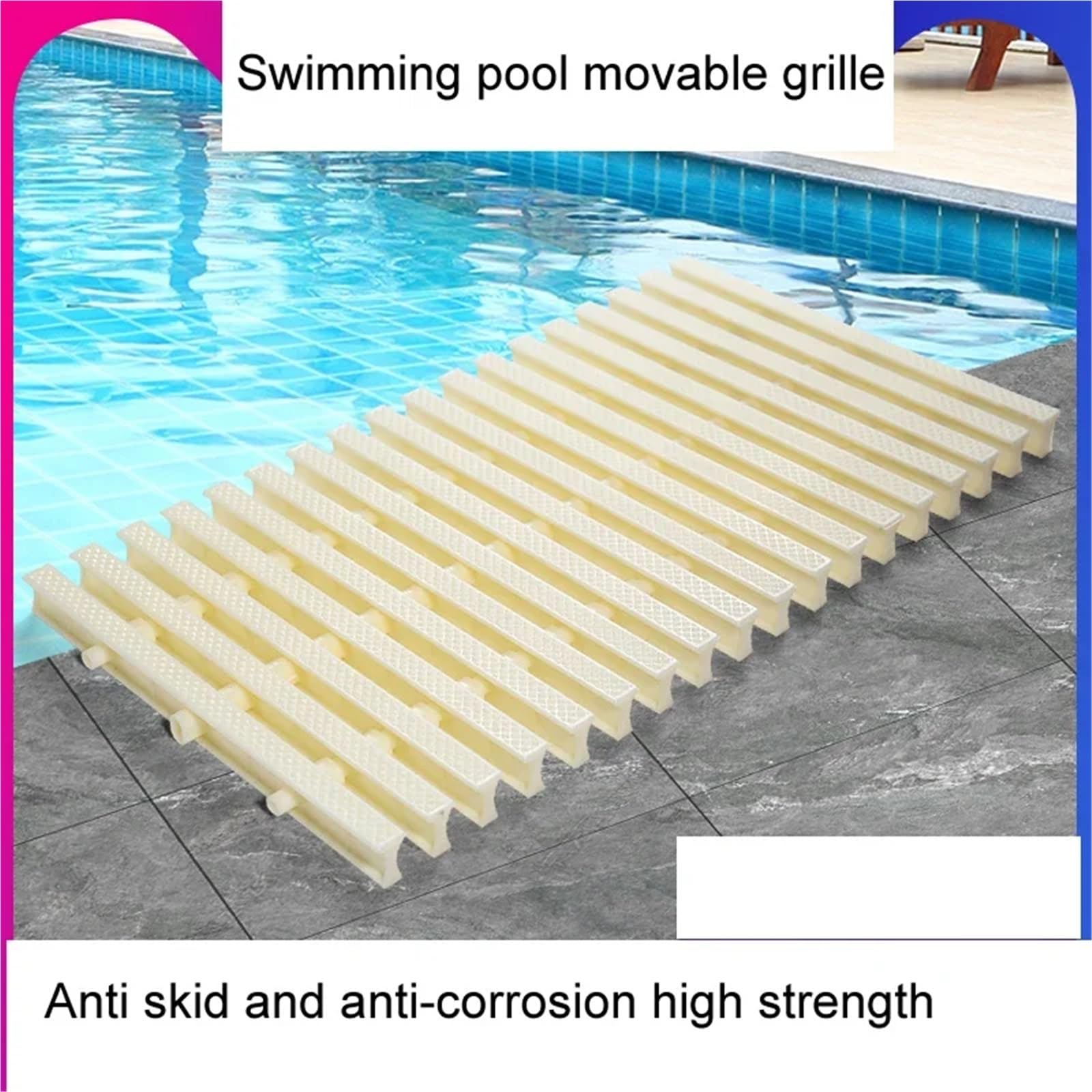 Rejilla Desague Ducha Splicing Drainage Grid For Outdoor Bathroom Drain | Swimming Pool Drainage Grille Sewer Cover Grates,Width 20cm And 25cm And 30cm(250 X24mm Length 1m)