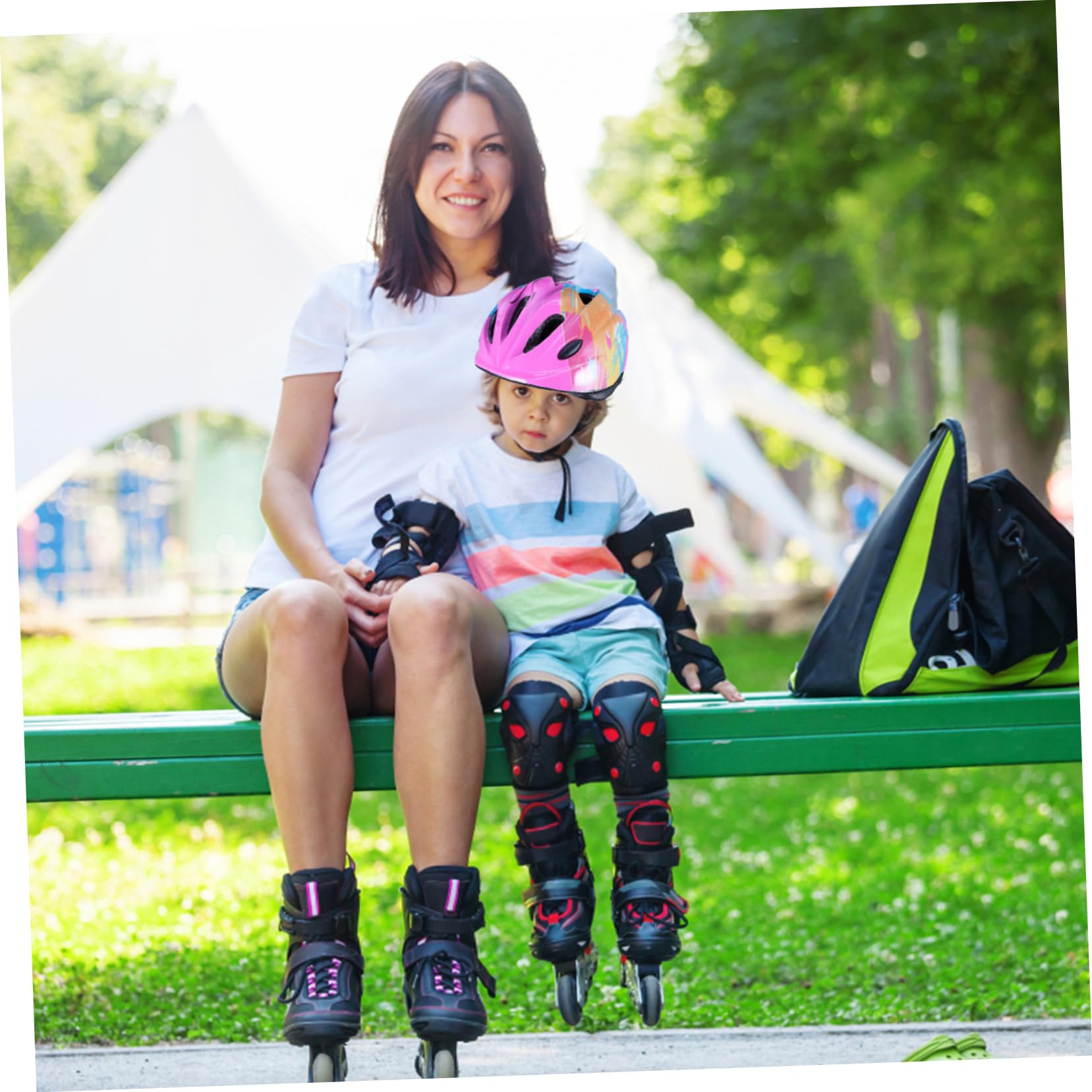 HANABASS 2pièces Casque De Vélo pour Garçon Fille Casque De Sécurité Léger Et Respirant pour Garçons Et Filles Optimale pour Cyclisme Patinage Convient Aux Têtes Design Ergonomique