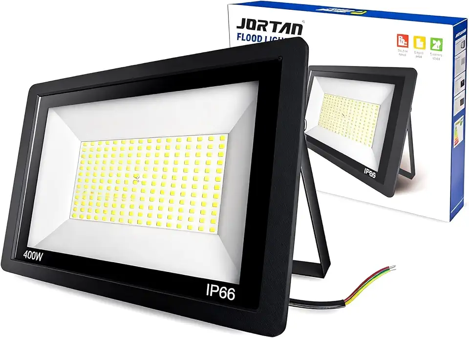 Kit 2 Refletor LED Externo 400W 6500K IP66 Bivolt Iluminação para Fachada, Jardim e Área Comercial Alumínio à Prova D’água e Econômico