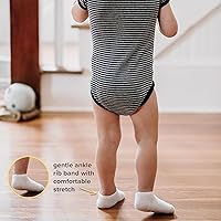 Vista 5 de Burt's Bees Baby Calcetines de tobillo para bebés niñas con agarres antideslizantes (paquete de 6)