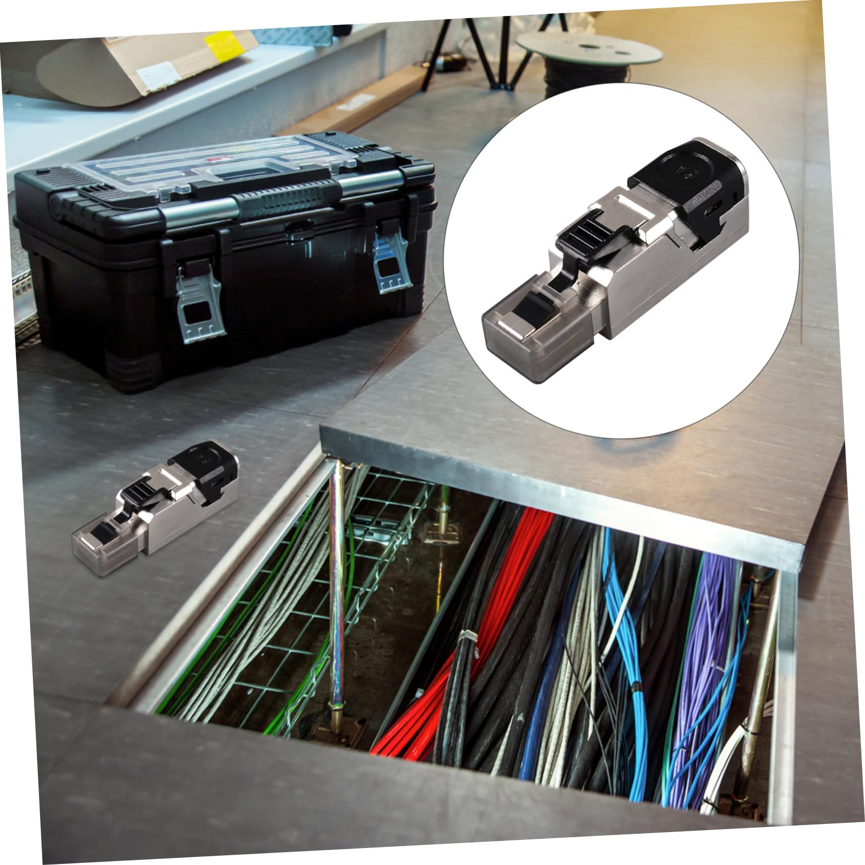 Uonlytech 6a Shielded Connector Pass-Through Modular for Easy Installation for Desktop Laptop Router Ethernet Connection