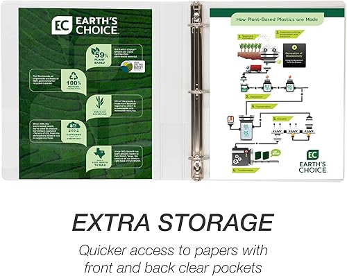 Vista 81 de Samsill - Carpeta de anillos redondos de 3 pulgadas, respetuosa con el medio ambiente, con certificado USDA Biobased, colección de moda, paquete