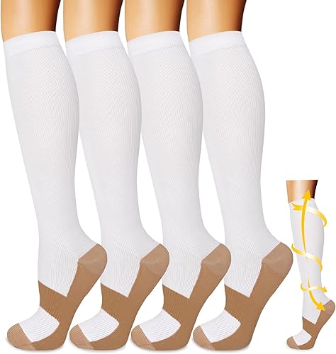 Calcetines de compresión para mujeres y hombres, 20-30mmHg, ideales para médicos, para la circulación, para correr, practicar atletismo, senderismo,