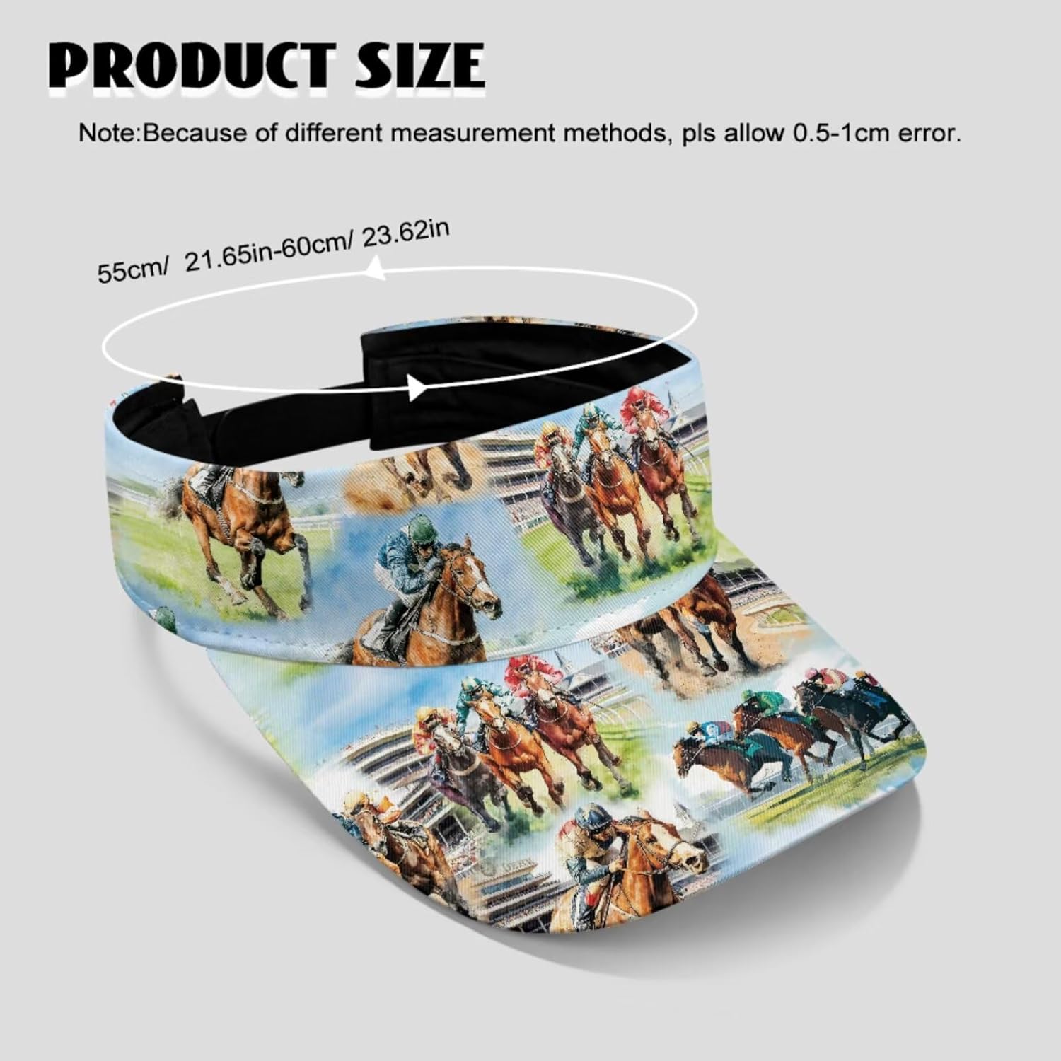 POLERO Horse Race Golf Shirt Derby Women's Sleeveless Golf Tops and Sun Visor Set Collared Tennis Wear