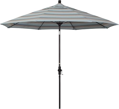 Miniatura 31 de California Umbrella GSCUF908117-5461 - Sombrilla redonda de 9 pies con poste de aluminio y varillas de fibra de vidrio para patio, 9 pies, color