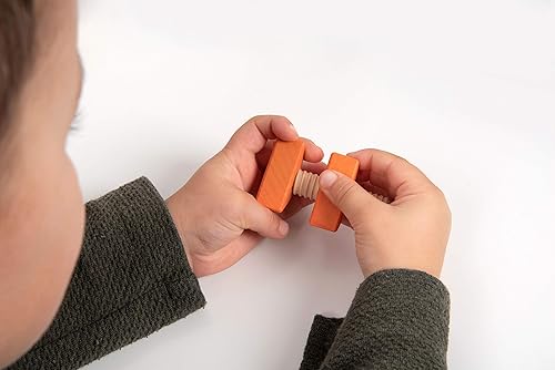 Miniatura 15 de TickiT -74001 Tuercas y pernos de madera arcoíris - Juego de 14 - 7 tuercas y 7 pernos en formas y colores a juego - Para edades de 12 meses -