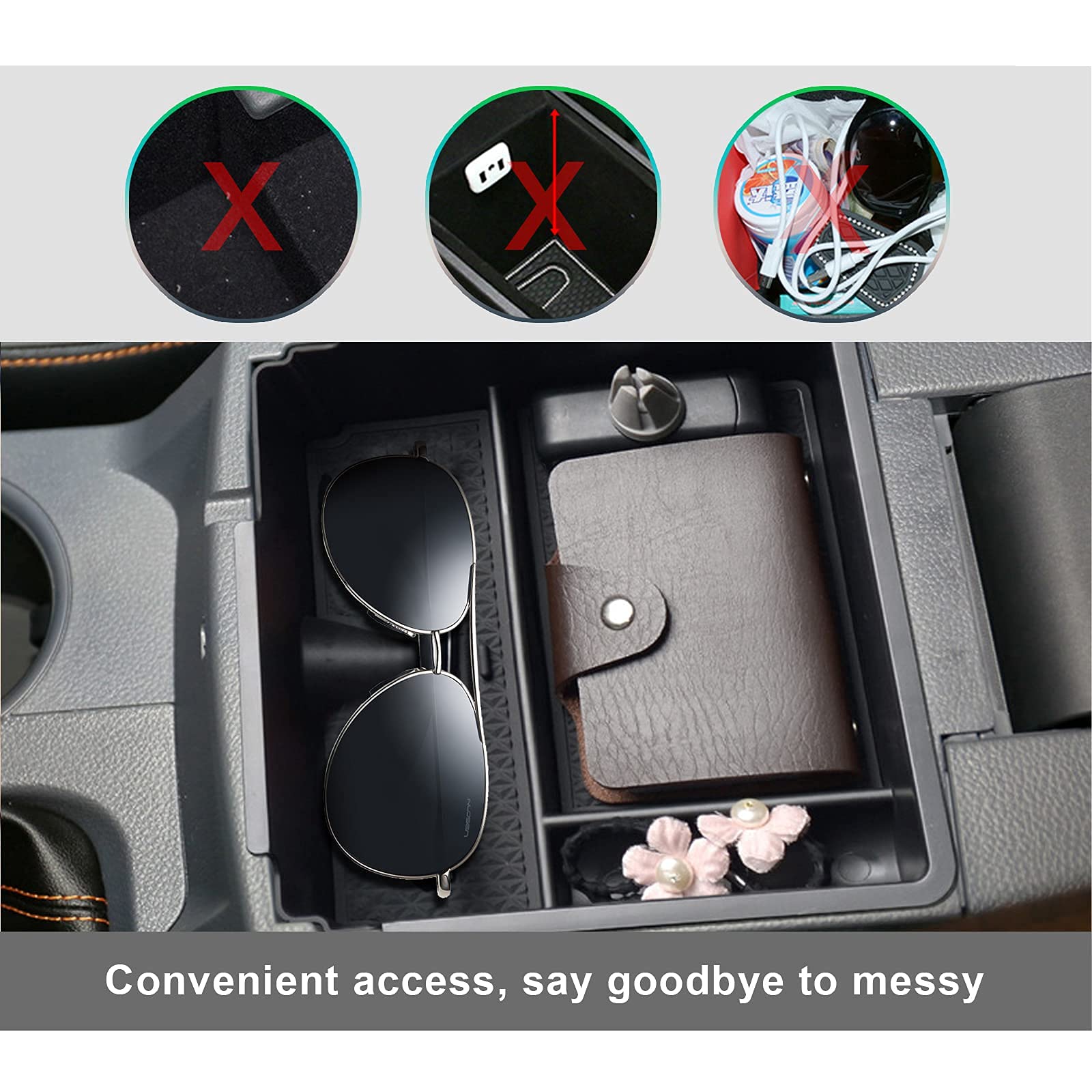 Organizer Bracciolo GAFAT Per Ford Ranger 2015-2019 - Portaoggetti Console Centrale, Blu - Foto 9