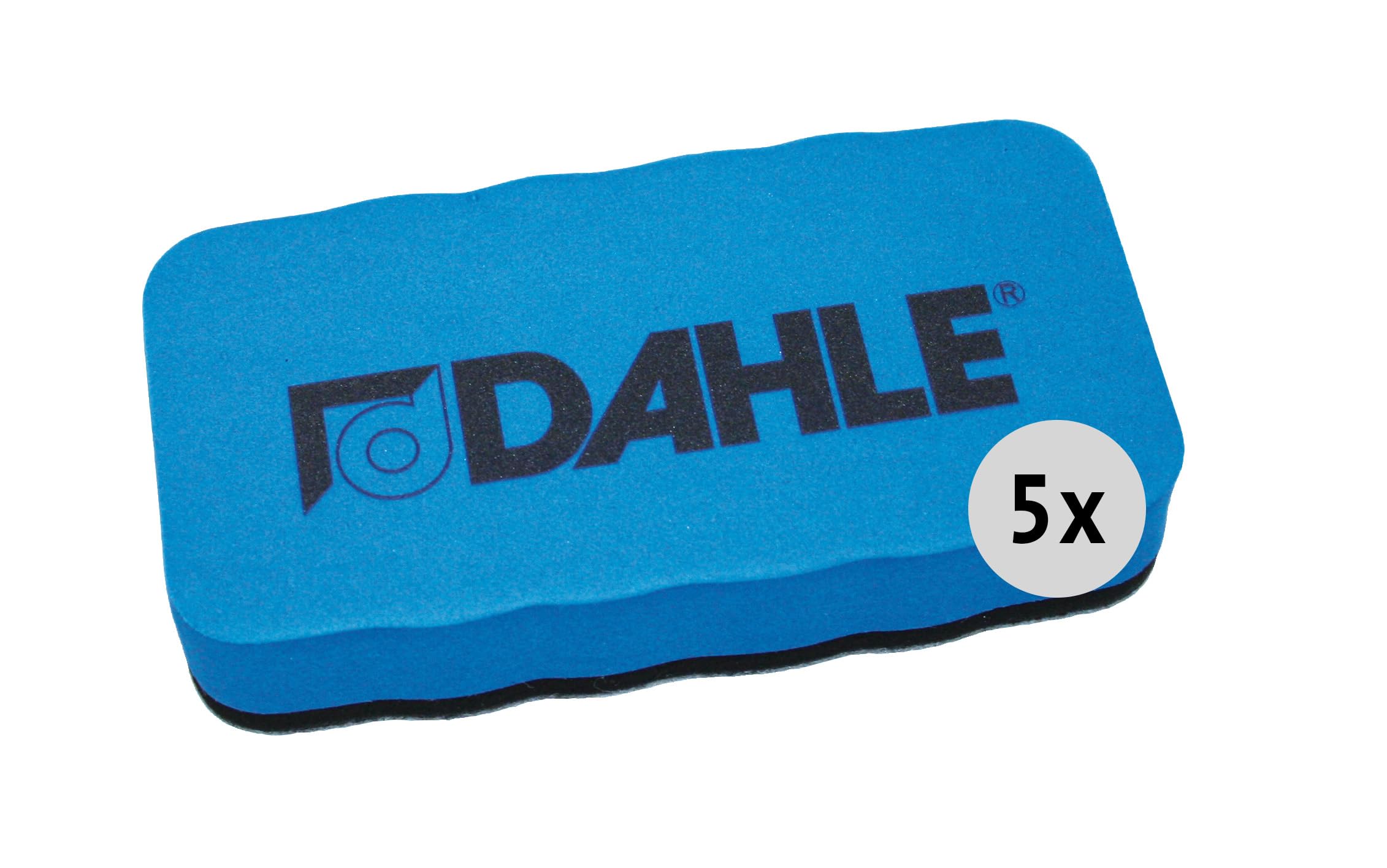 Dahle Whiteboard Schwamm (Magnetischer Wischer für Trockenreinigung auf vielen Oberflächen) 5 Stück, blau