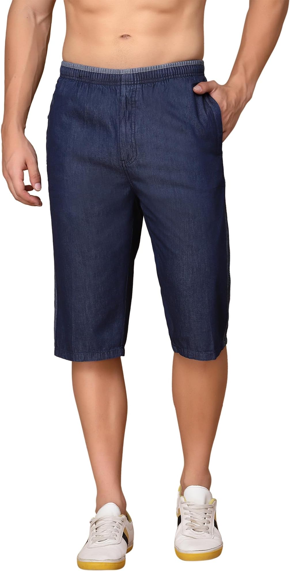 SAPPERMens Regular fit Denim 3/4th Capri Pant