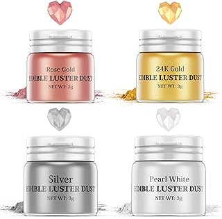 Luster Dust Edible Set - 4 Colors Food Grade Shimmer Nomeca Cake Dust Me...