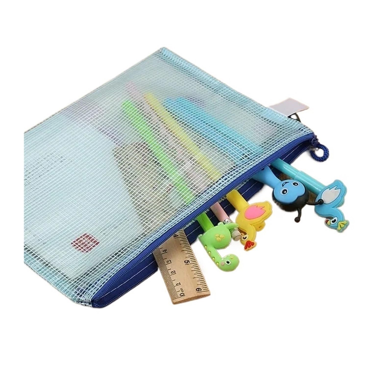 Sacchetti per documenti in plastica, 24 pezzi, formato A4, con cerniera, per studenti, ufficio, ufficio, archiviazione documenti