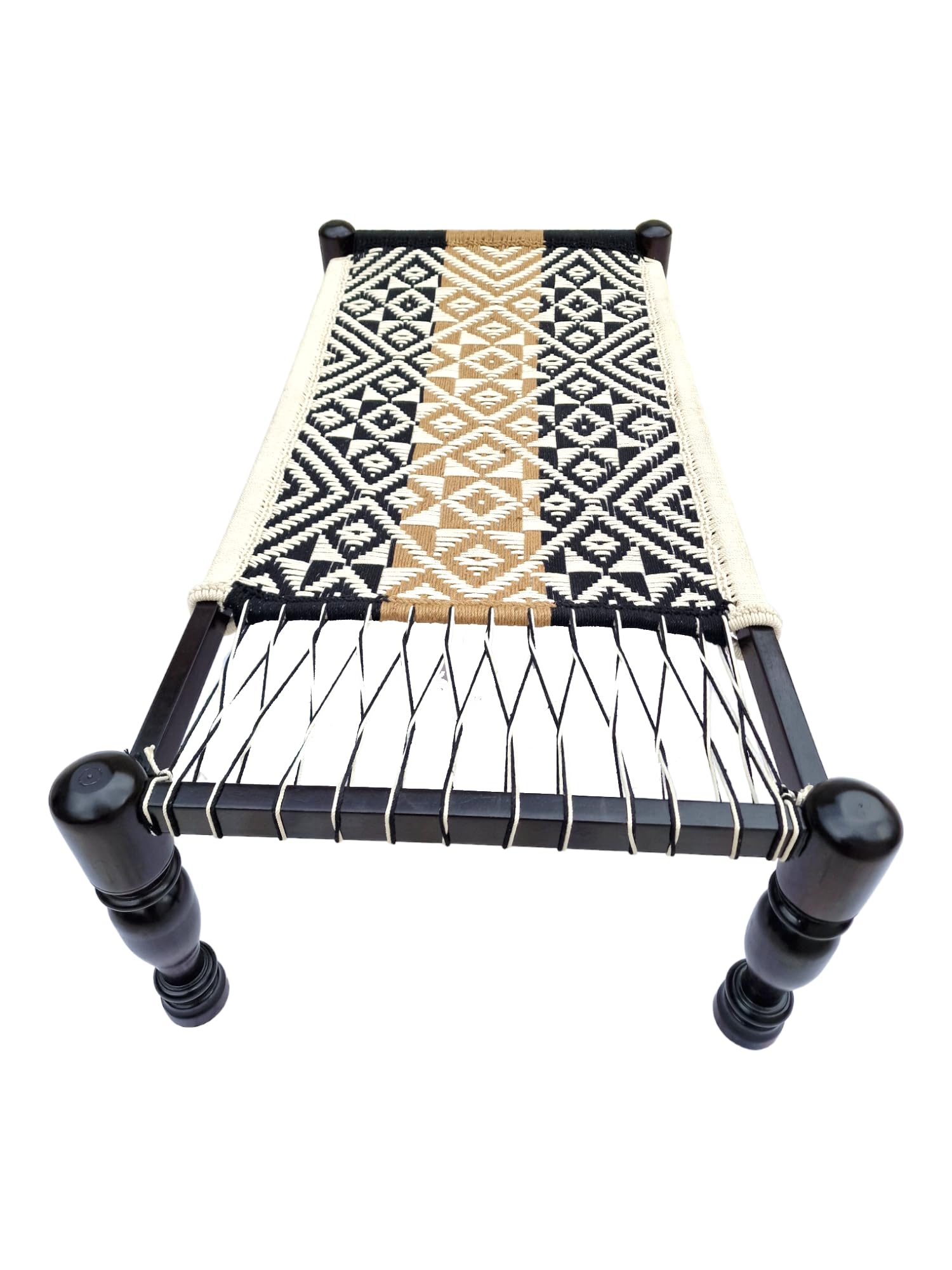IMPREXIS STORE Wooden Hand-Woven charpai/khaat/Size 4X6 3