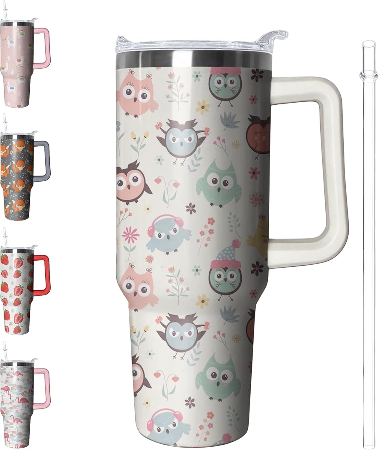 SANDJEST Owl Tumbler 20oz Jewelry Drawings Stainless Steel Insulated Tumblers Owl