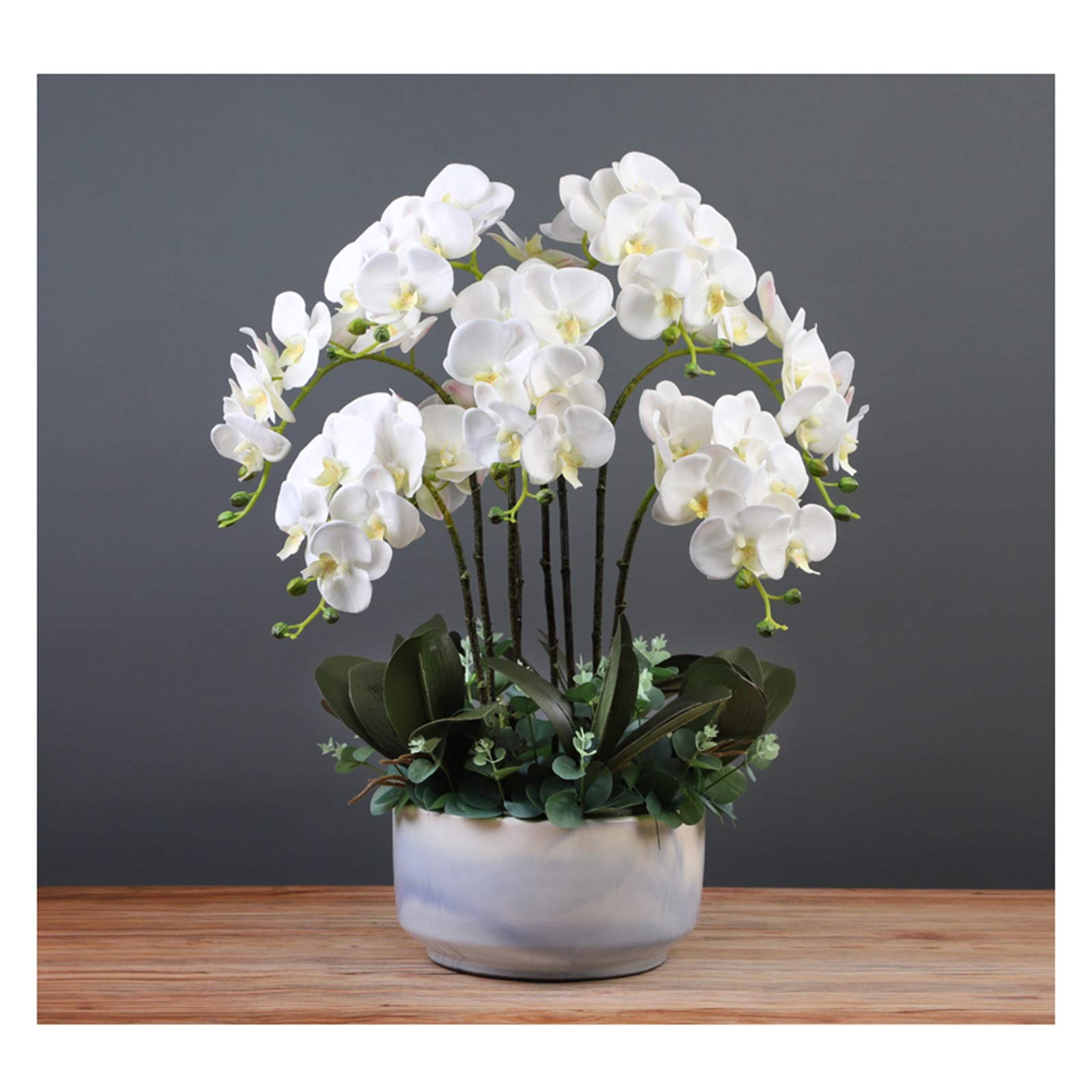 Sztuczne kwiaty, orchidee, kompozycje kwiatowe - Real Touch, jedwabne kwiaty, sztuczne storczyki motylkowe, wysokość, sztuczne kwiaty Phalaenopsis, Bonsai do domu/biura/salonu/imprezy, sztuczne
