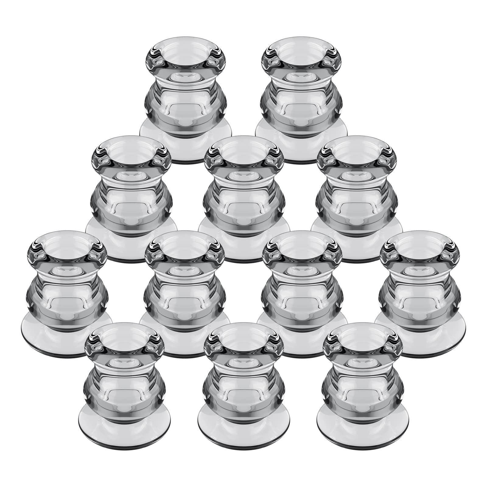 LALAGO Set di 12 Portacandele in Vetro per Candele a Bastoncino - Inserti per Candele, Decorazione