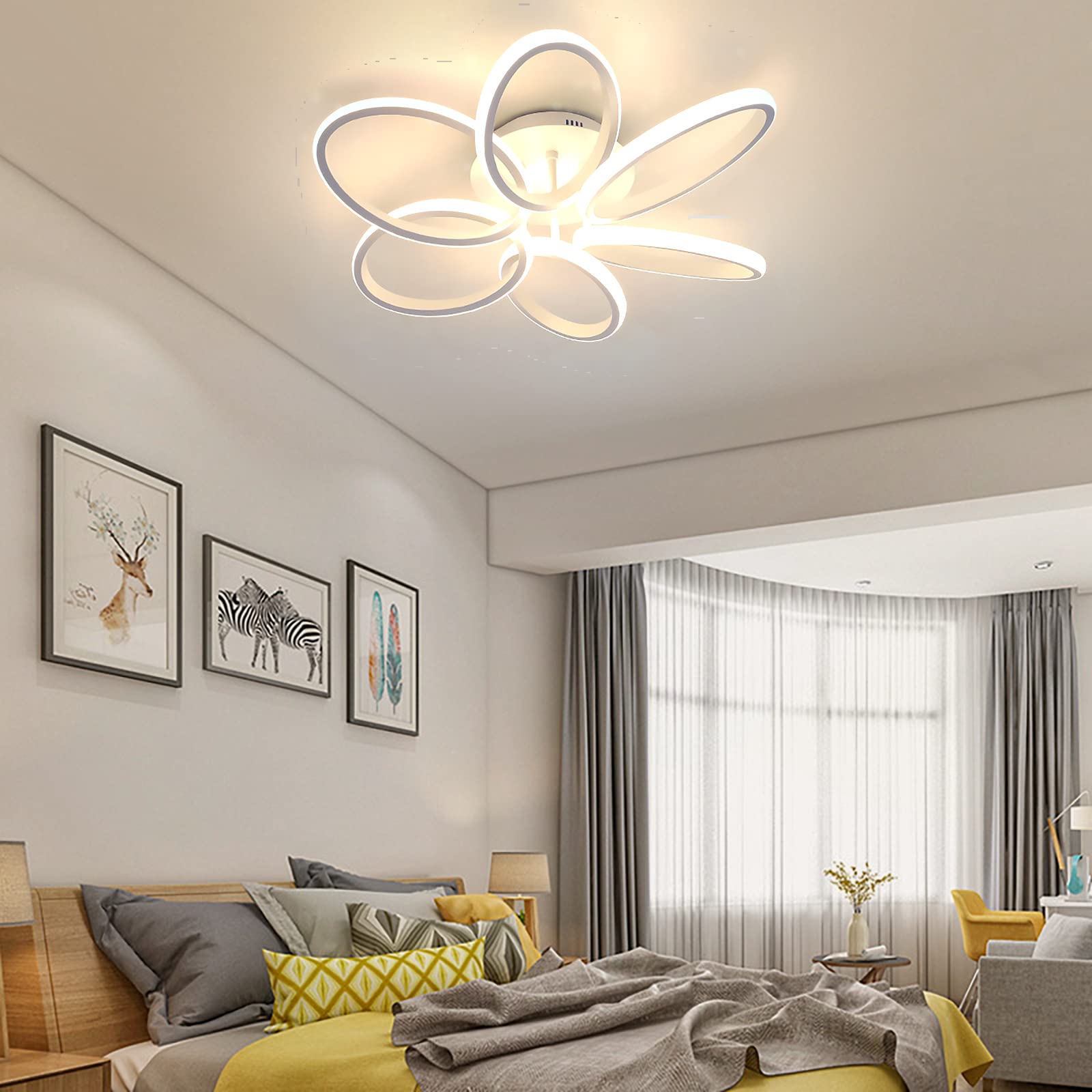 Éclairage de plafond LED moderne avec ventilateur de plafond à distance discret