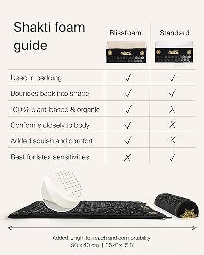 Miniatura 3 de ShaktiMat Juego de alfombrillas y almohadas de acupresión de nivel original, algodón orgánico certificado GOTS y certificado por GOLS Blissfoam