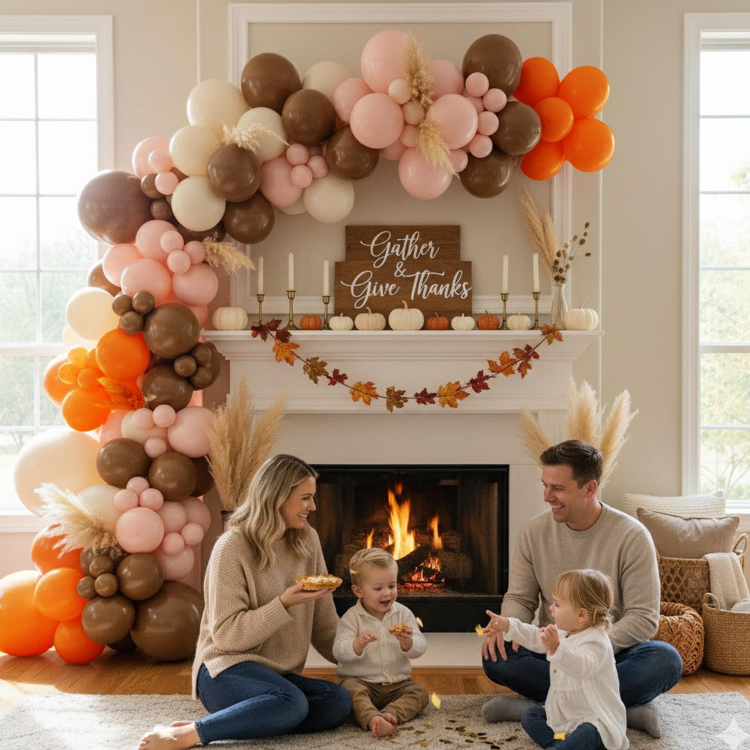 Kit d'arche de ballons en forme de citrouille rose, sable rose, blanc, orange brûlé, marron, décorations de fête prénatale pour fille, fournitures de fête d'anniversaire, guirlande de ballons bohème