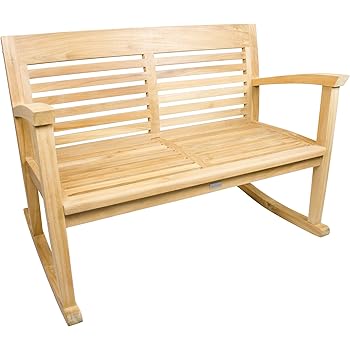 Amazon De Trendisland Teak Gartenbank Golea 120cm Massive Bank Mit Wippfunktion Aus Echt Teakholz 2 Sitzer Schrauben Und Beschlage In Edelstahl Optik Messing Verchromt