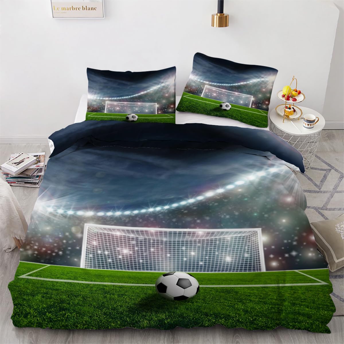 Housse de couette football 240x260 pour chambre d'ado sportive et passionnée de foot