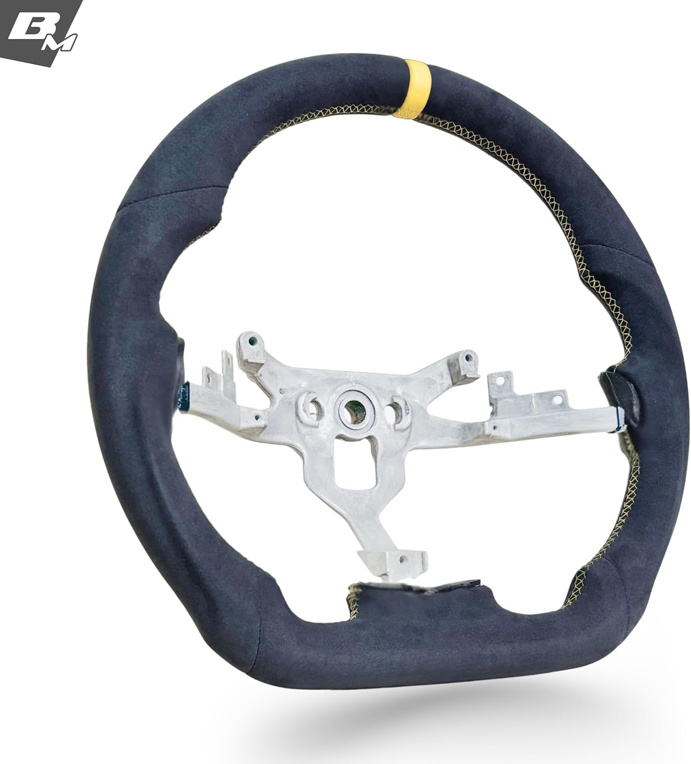 Steering Wheel for Corvette C6 2006-2011 SUEDE Leather with optional carbon fiber trim Double D Flat-Top&Bottom compatible with Stingray Z06 ZR1