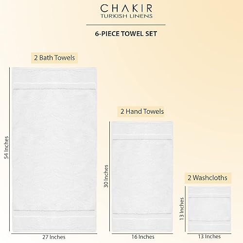 Miniatura 6 de Chakir Turkish Linens - Toallas turcas 100% algodón prémium para baño, 2 toallas de baño, 2 toallas de mano, 2 toallas pequeñas (juego de toallas de