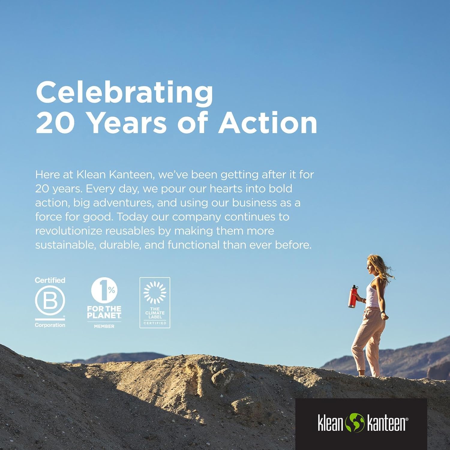 Klean Kanteen Rise Classic Insulated Water Bottle - Keeps Drinks Cold for 42 Hours - Stainless Steel - Insulated Water Bottle - Leak & Sweat-Proof - Arch Loop Cap - 12 oz - Brittany Blue - Image 7