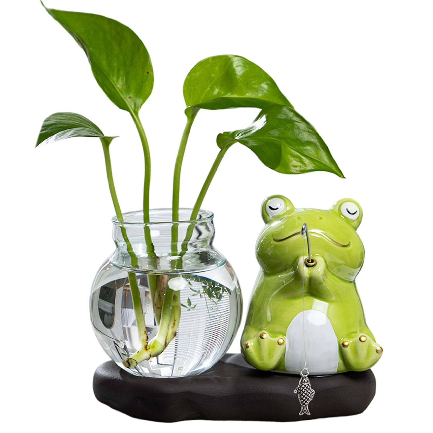 Jardinière en verre grenouille pour embellir votre espace de travail à la maison