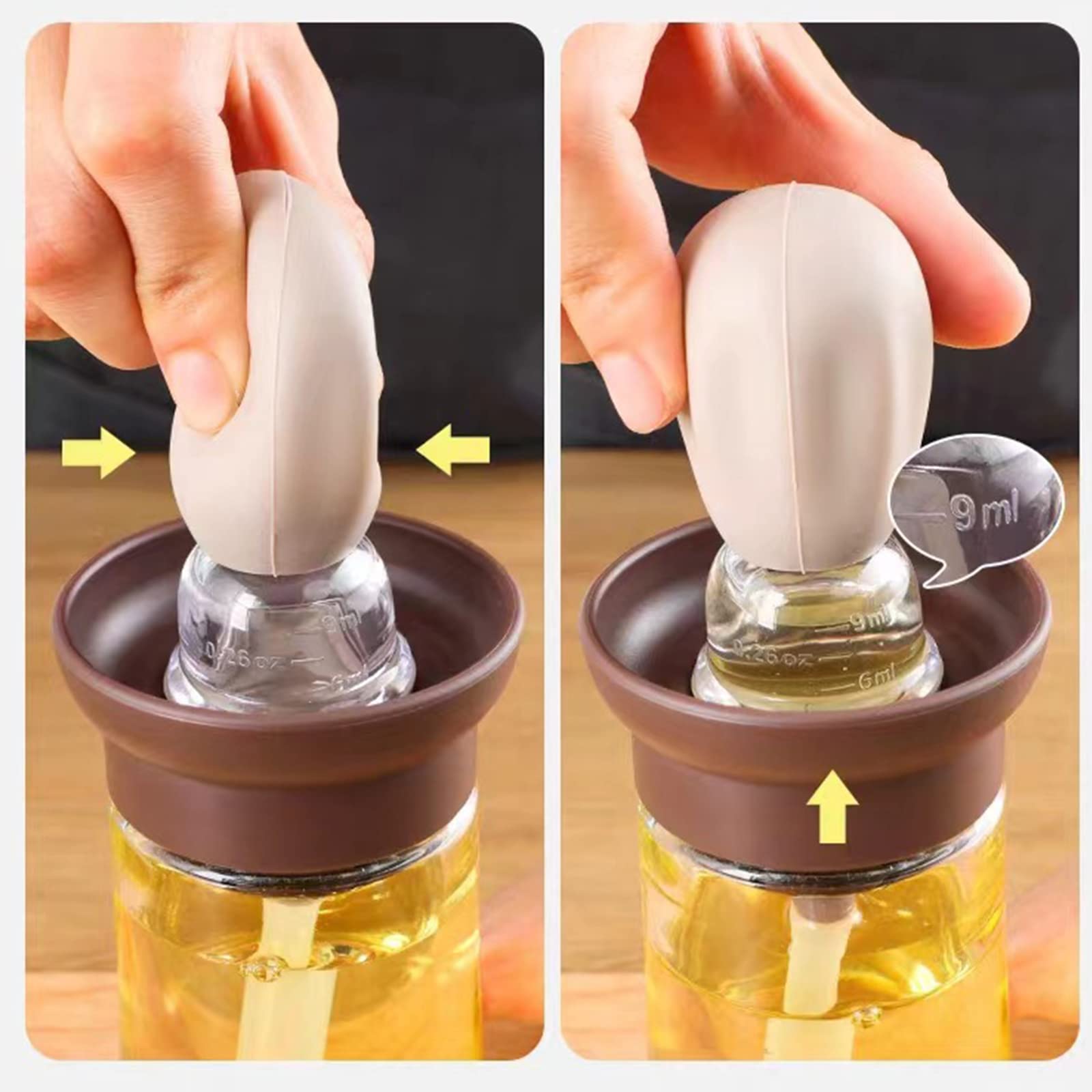 Bottiglia Olio Con Pennello GUOMIS - Vetro E Silicone, Spennolatura Precisa Per Cucina