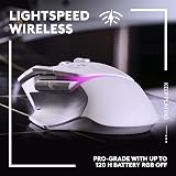 Logitech G G502 X Plus Lightspeed Wireless RGB Gaming Mouse - Optical mouse with Lightforce hybrid switches, Lightsync Rgb, HERO 25K gaming sensor, compatible with PC - macOS/Windows - White - 3
