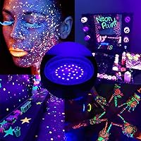 Vista 7 de GREENIC Bombillas LED UV negras de 15 W (equivalente a 100 W) base mediana BR30 E26, nivel UVA, 385-410 nm, luz negra UV que brilla en la oscuridad