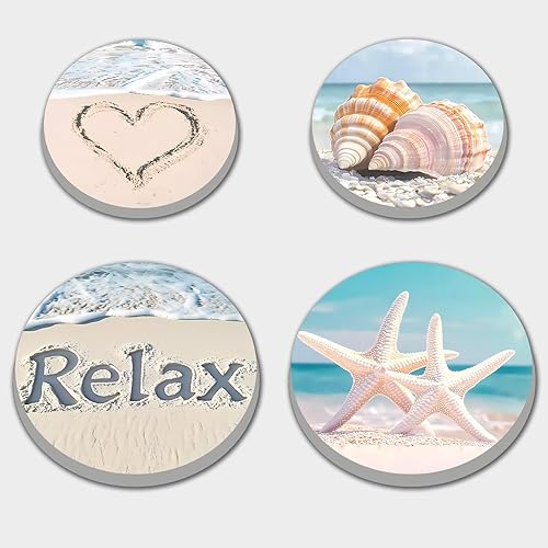 Miniatura 7 de Tucocoo Fundas para quemador eléctrico de playa, 4 piezas de decoración de mar, cubierta redonda para quemador de estufa de 8 y 10 pulgadas,