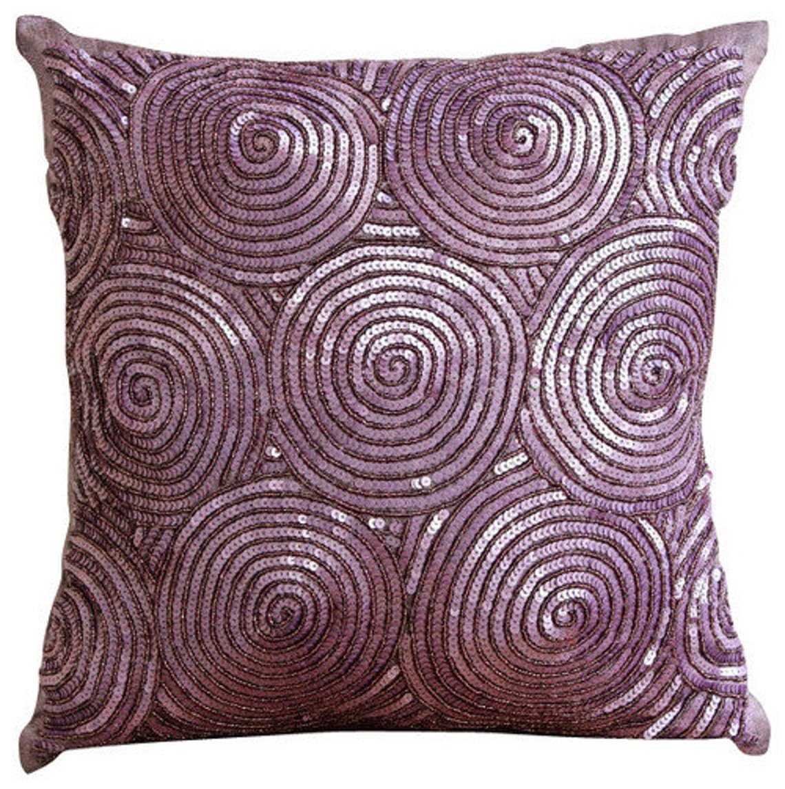 Copricuscino Con Paillettes Reversibili Homelavafans - 40x40 Cm, Colore Viola/Oro, Divertente E Decorativo (Solo Federa)