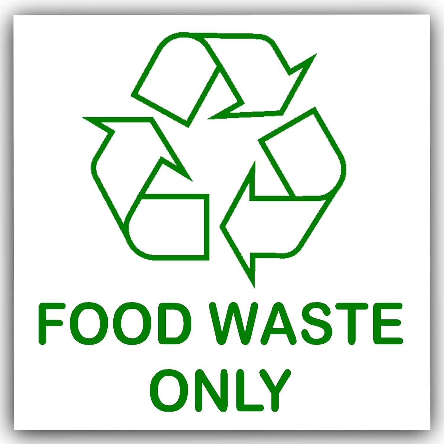 Food Waste Only Recycling Bin Adhesive Sticker Recycle Logo Sign