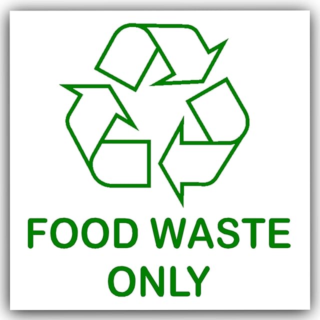 Food Waste Only-Recycling Bin Adhesive Sticker-Recycle Logo Sign-Environment Label