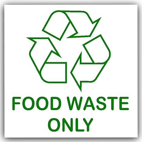 amazon com food waste only recycling bin adhesive sticker recycle logo sign environment label home kitchen