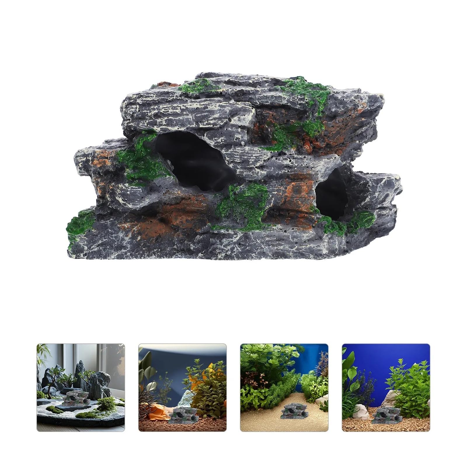 5 Stück realistische Kunststein-Aquarium-Dekoration Für Dekor | Style Hideout Cave Rock Ornament for Aquarium Betta Hideaway