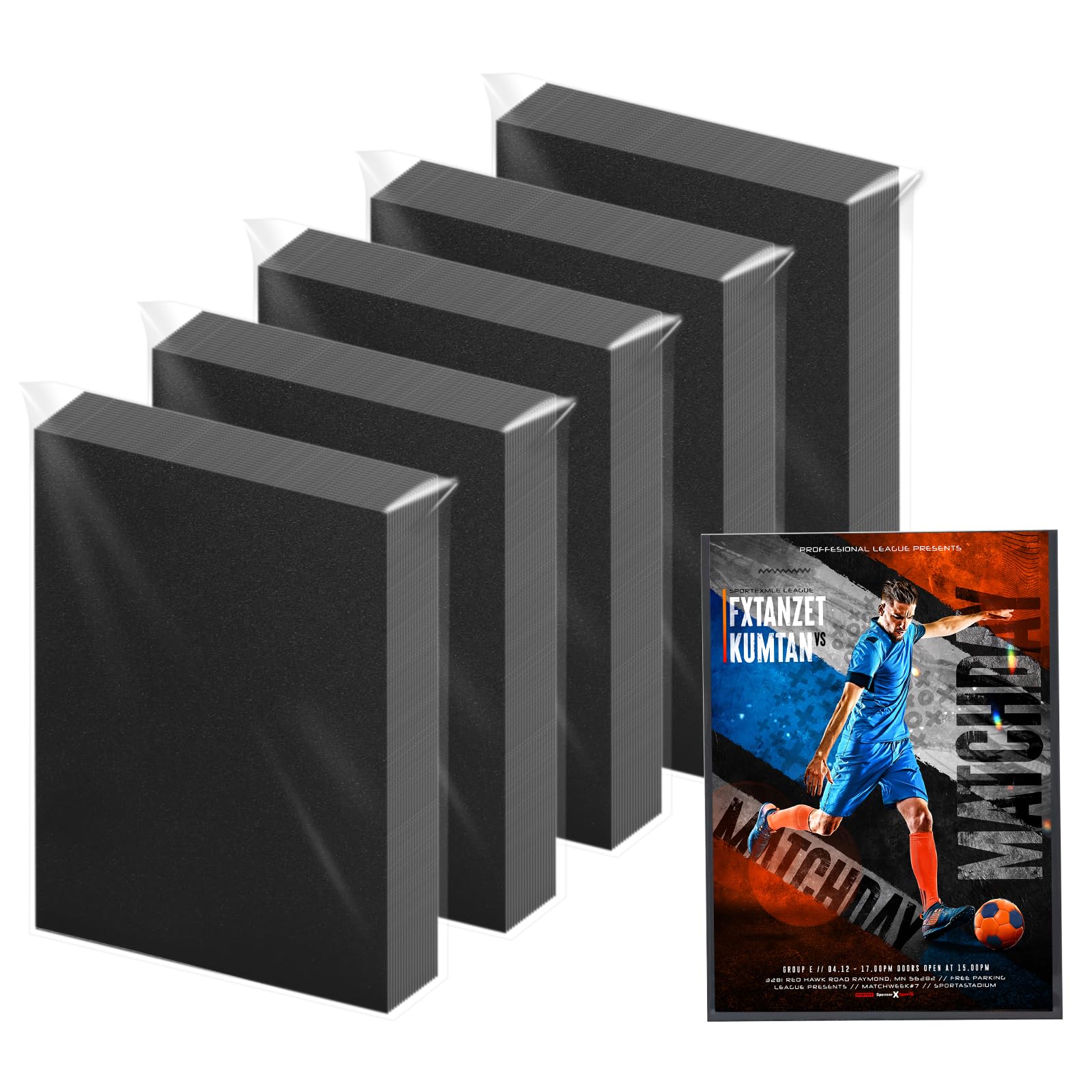 OEH 500 Counts Card Sleeves, Soft Penny Sleeves for Trading Cards, Matte Black Baseball Card Sleeve, Standard Trading Card Sleeve Fit for MTG, Football, Game and Sports Cards