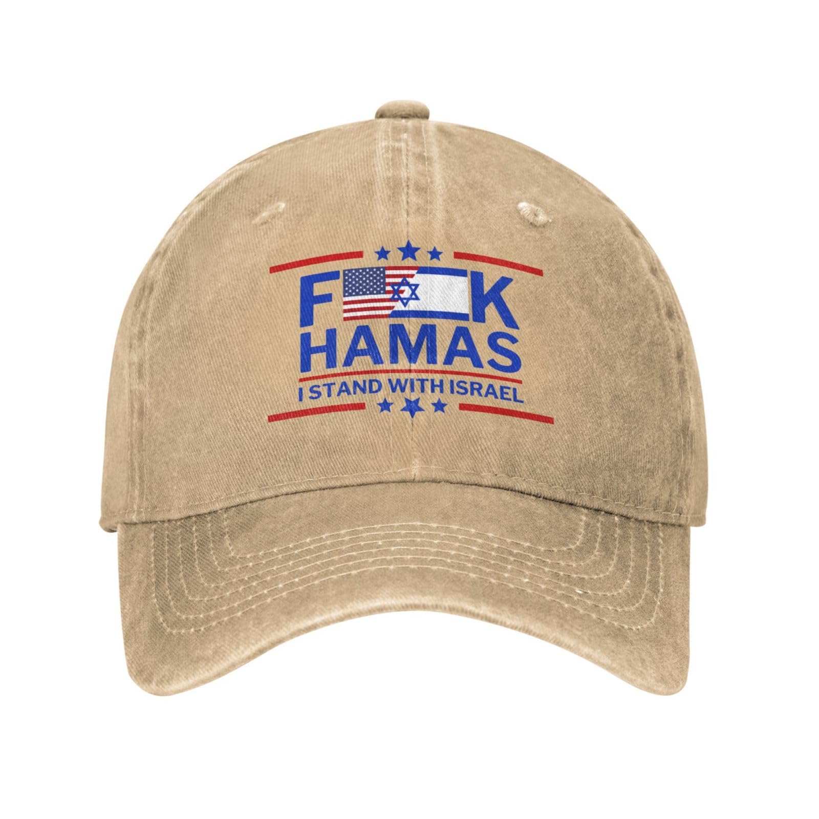 Fjqwklf Unisex Natural Support Israeli Cap I Stand With Israel Hat Fuck Hamas Cap F Hamas Pray For Free Israel Strong Baseball Trucker Hat
