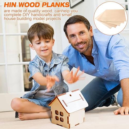 Miniatura 5 de Jetec 10 hojas de madera de tilo de 1/16 x 10 x 12 pulgadas, hojas de madera sin terminar de tilo en blanco, piezas de madera delgadas para