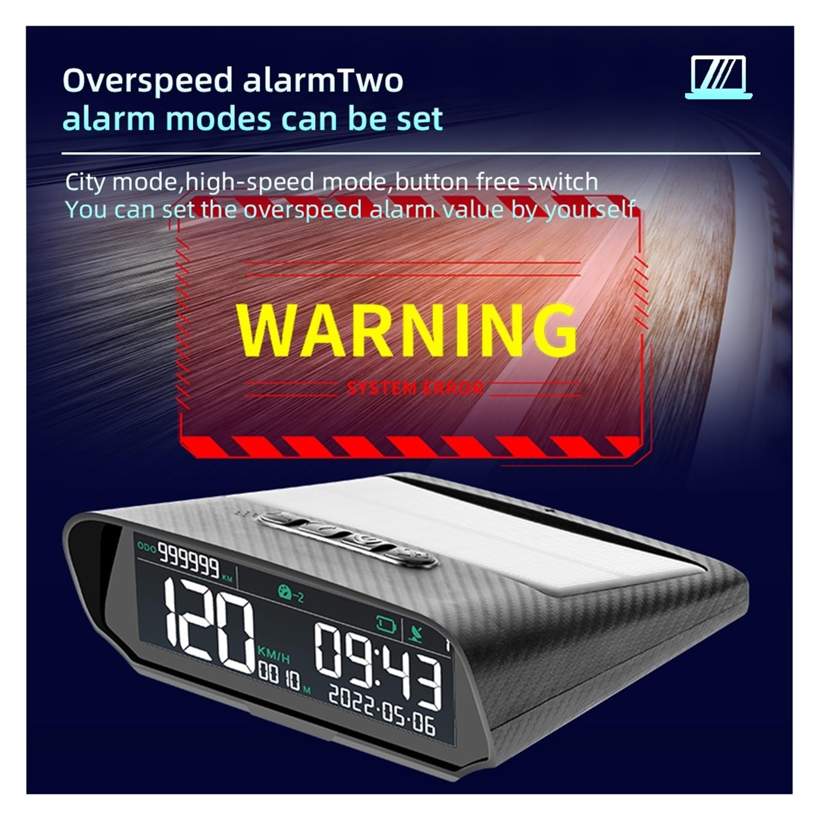 Wyświetlacz GPS Do Samochodu Zasilanego Energią Słoneczną Zegar Cyfrowy Prędkościomierz Alarm Przekroczenia Prędkości Alarm Zmęczenia Podczas Jazdy Wysokość Przebieg Wyświetlacz