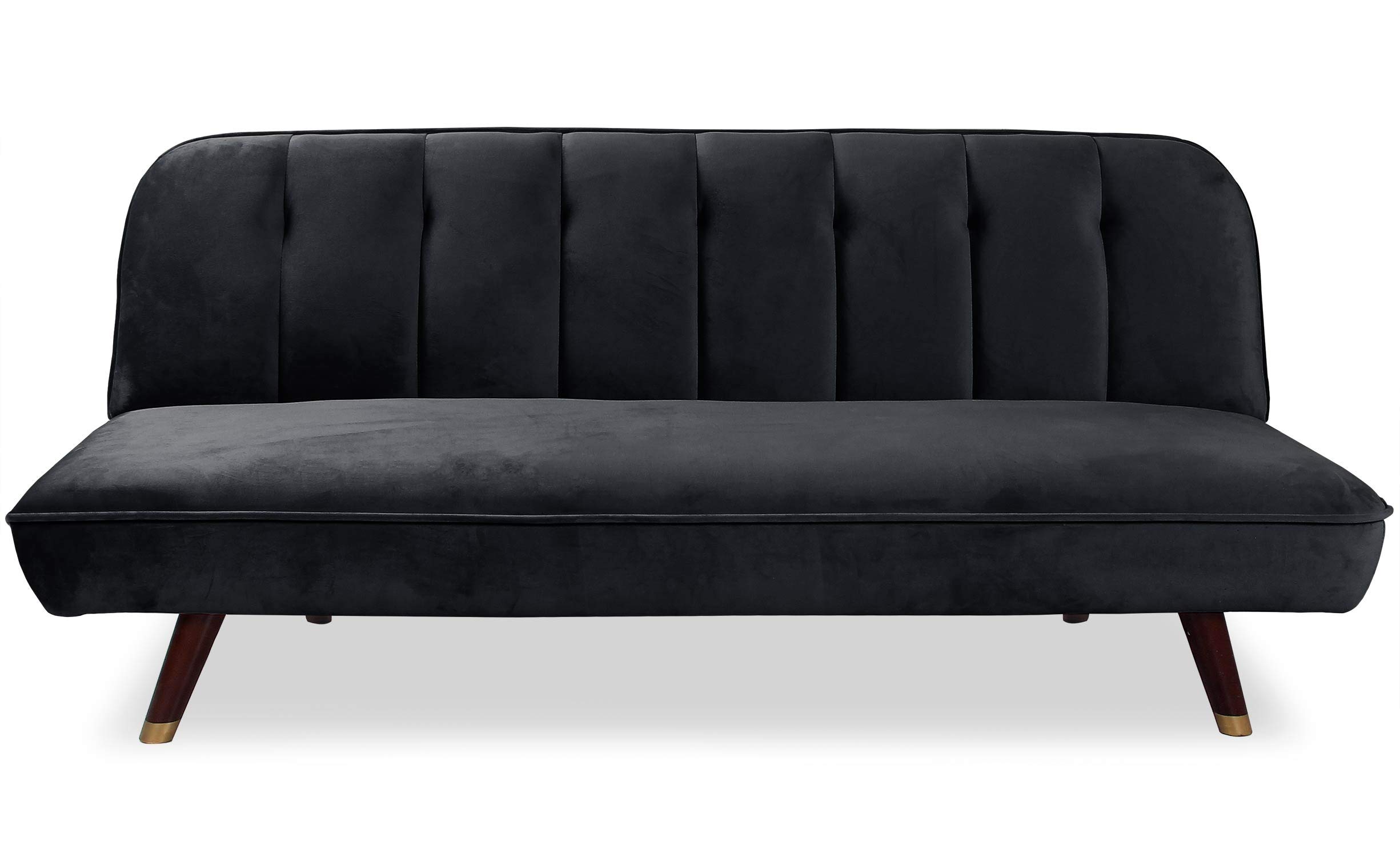 Canapé Convertible Clic-clac 3 Places Carla Velours Rouge Rouge 191x77x92cm