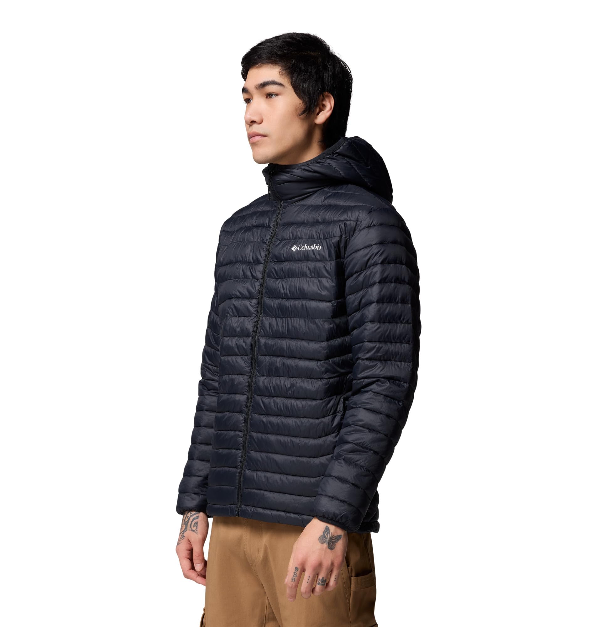 Columbia Powder Pass Hooded Jacket, Chaqueta Acolchada Con Capucha para Hombre