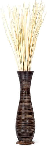 Miniatura 6 de Leewadee Jarrón grande marrón para decoración del hogar, de madera, de 34 pulgadas de alto, decoración de granja, soporte para flores para plantas