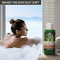 Vista 6 de Espuma de baño con aceite esencial de eucalipto, 34 onzas líquidas, cuidado corporal, buen sueño, belleza, baño, cuidado corporal, bienestar