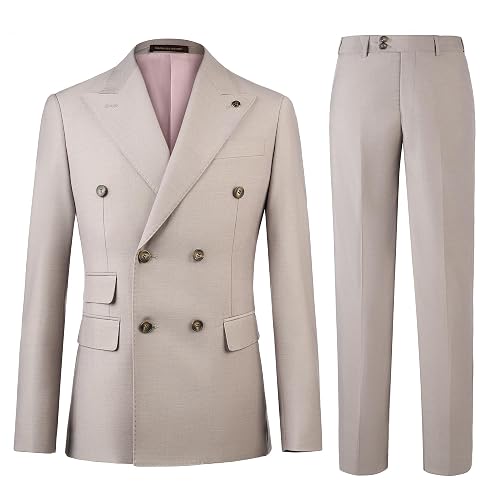 Cenne Des Graoom Men's Slim Fit 2 Piece Suit Double Breasted