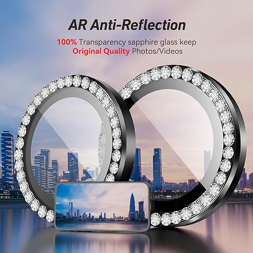 Miniatura 181 de Paquete de 3 x 2 protectores de lente de cámara Jeluse para iPhone 14 Pro Max para iPhone 14 Pro, cubierta protectora de pantalla de vidrio templado